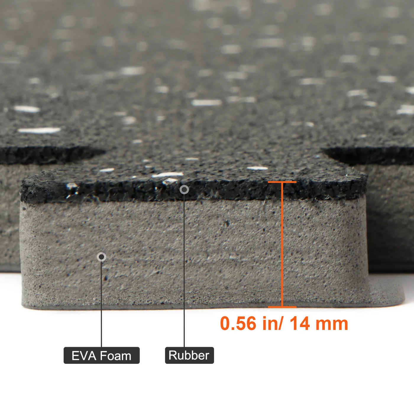 VEVOR EVA Interlocking Foam Floor Mats 1/2 inch 12 pcs Grey Durable and Scratch-Resistant