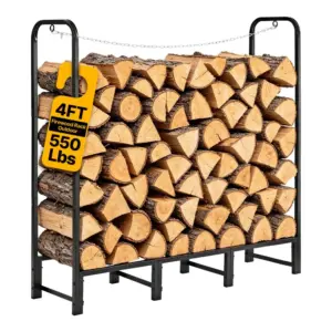 VEVOR 4ft firewood rack front view
