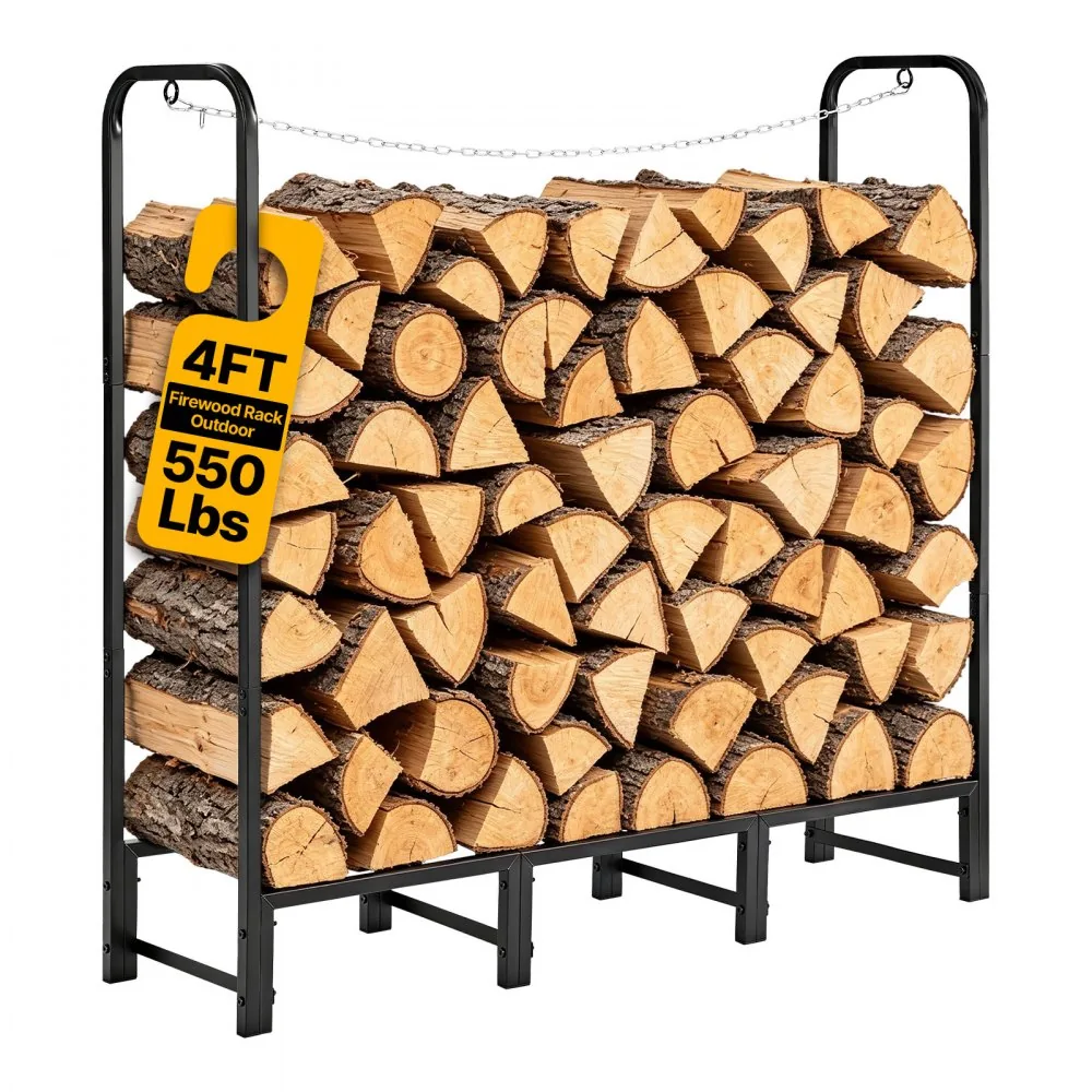 VEVOR 4ft firewood rack front view