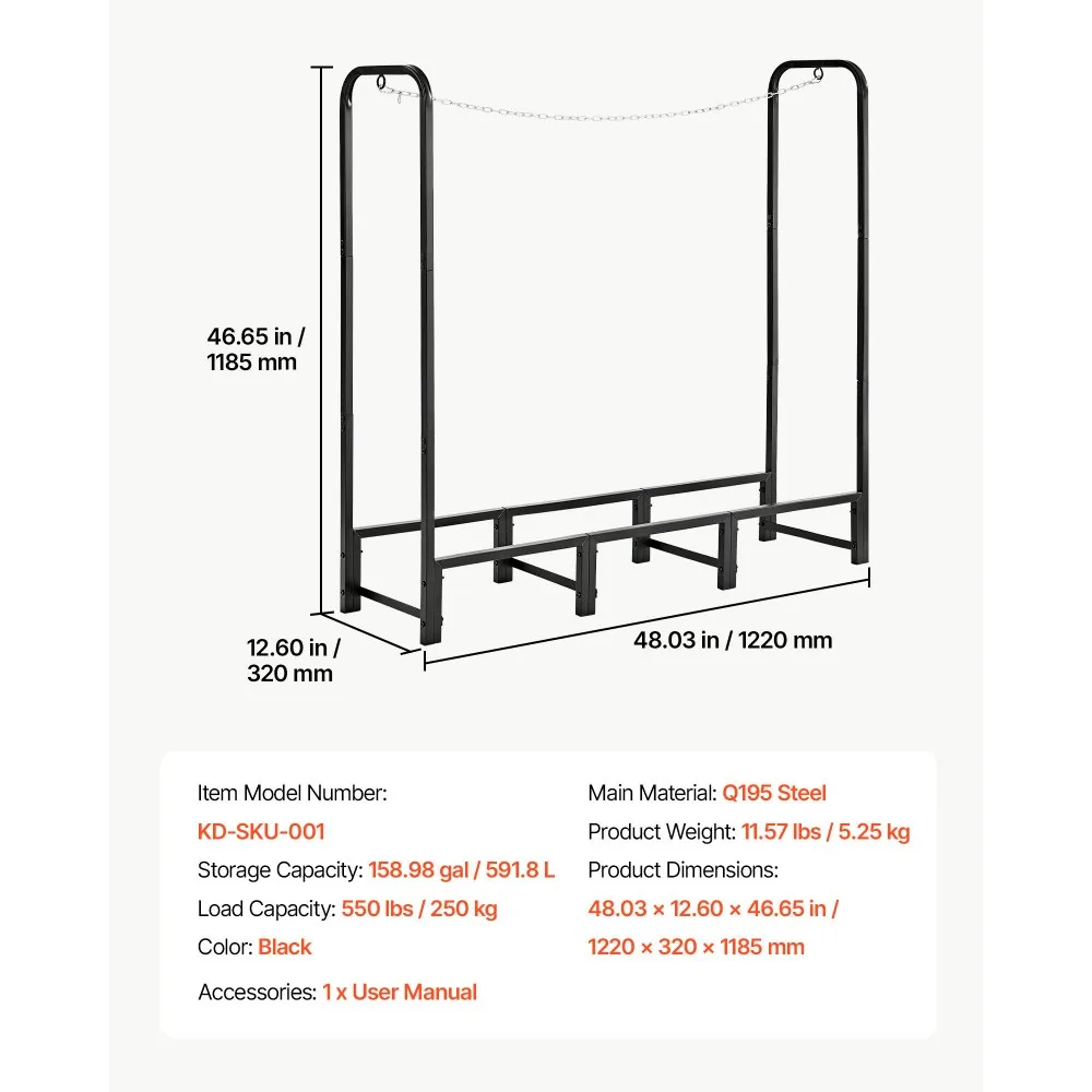VEVOR firewood rack easy assembly