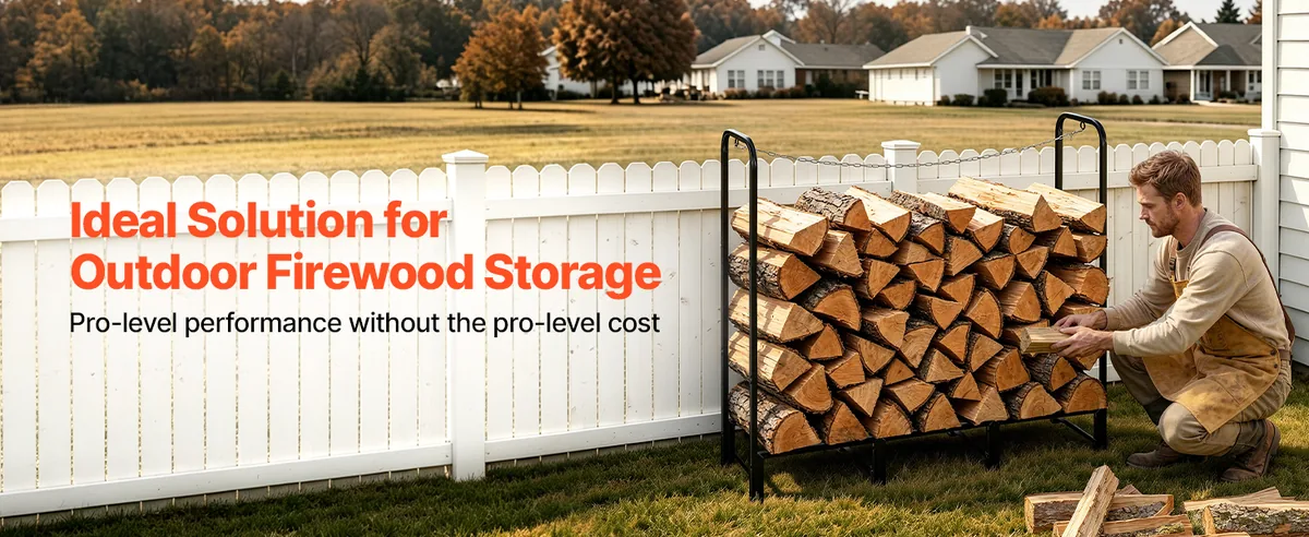 VEVOR 4ft firewood rack overview