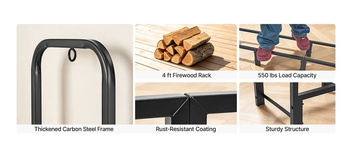 VEVOR firewood rack strong durable steel