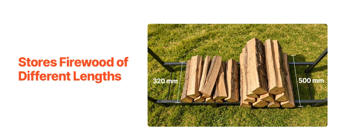 VEVOR firewood rack fits different log lengths