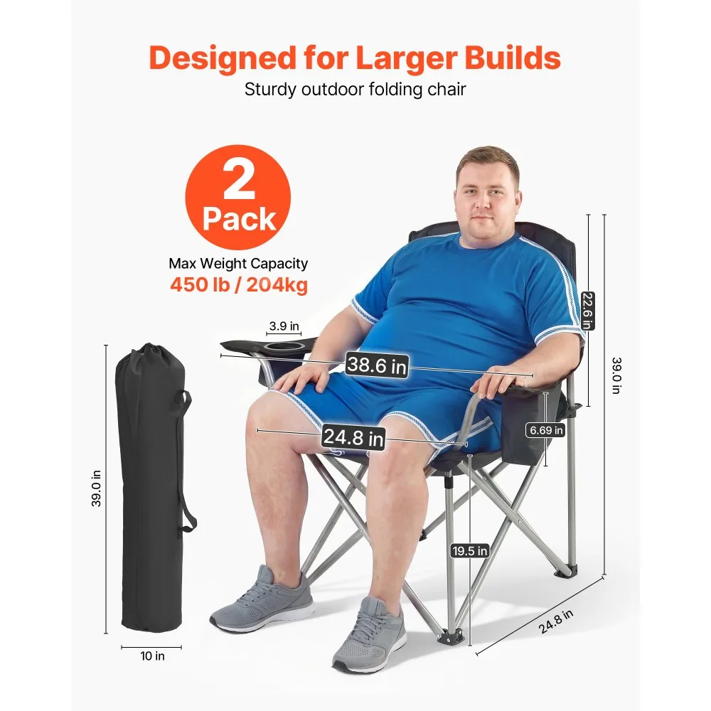 VEVOR camping chairs set up outdoors at campsite