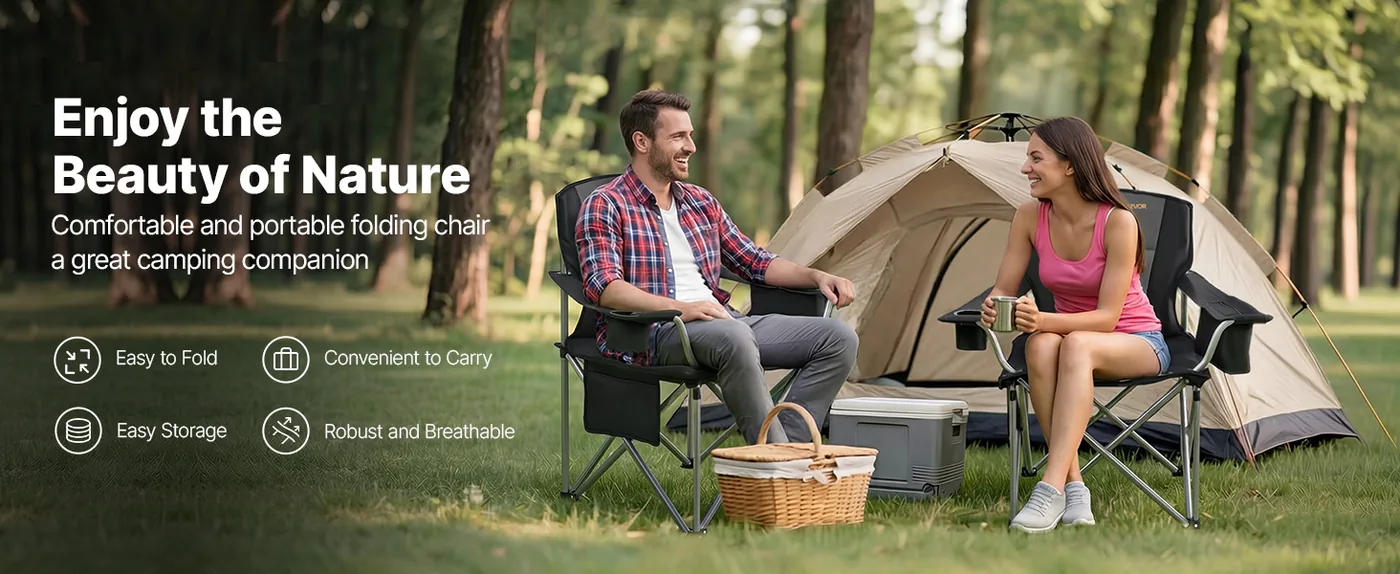 VEVOR oversized camping chairs for outdoor comfort