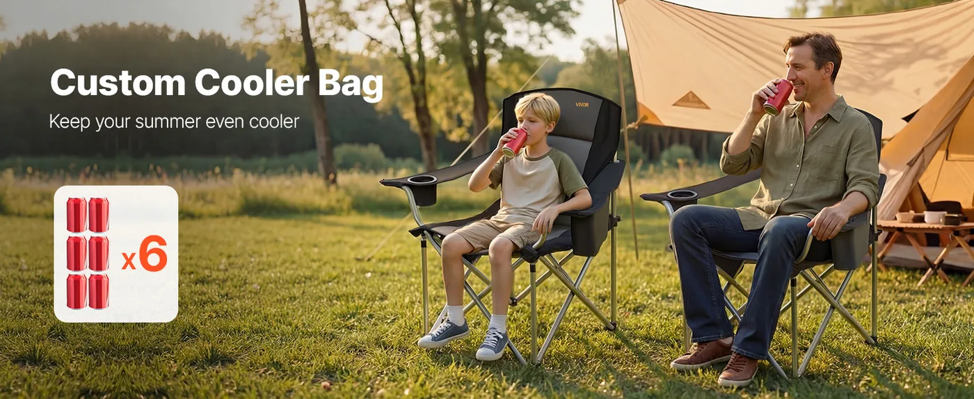 VEVOR Oversized Camping Chairs 450 lbs 2 Pack Summer Freshness