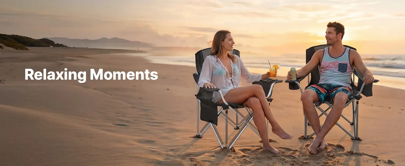 VEVOR Oversized Camping Chairs 450 lbs 2 Pack Beach