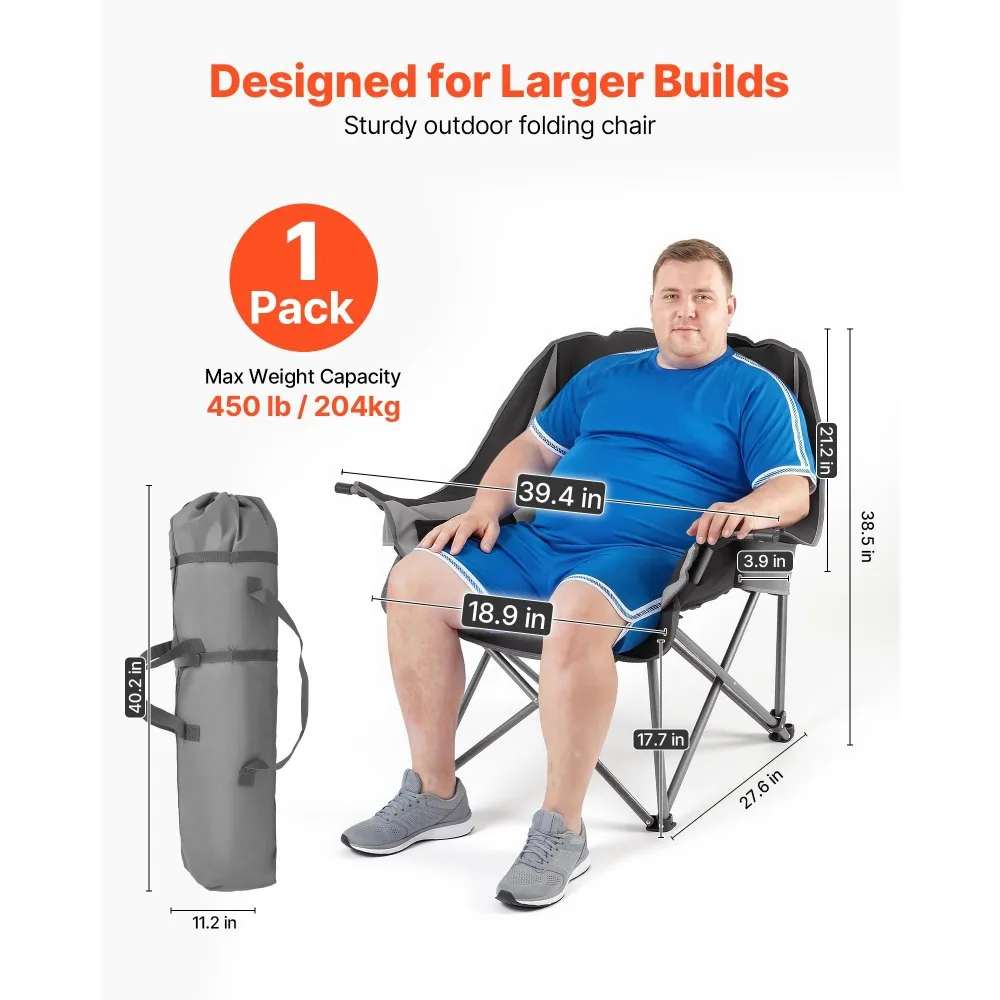 VEVOR oversized moon chair set up outdoors at campsite