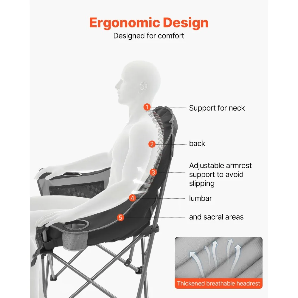 VEVOR camping chair frame and seat detail