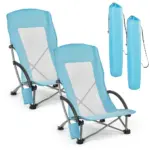 VEVOR folding high back beach chair front view