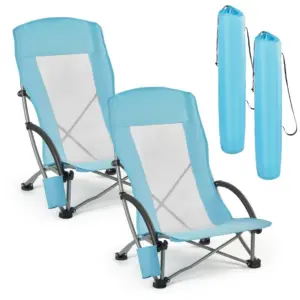 VEVOR folding high back beach chair front view