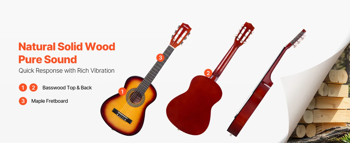 VEVOR Classical Guitar 30inch Sunrise Color Quality Materials