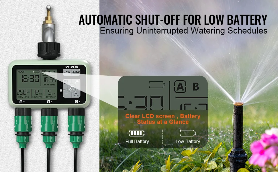 VEVOR Water Timer Button+LCD 3 Outlets feature 3