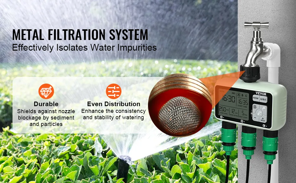 VEVOR Water Timer Button+LCD 3 Outlets feature 4