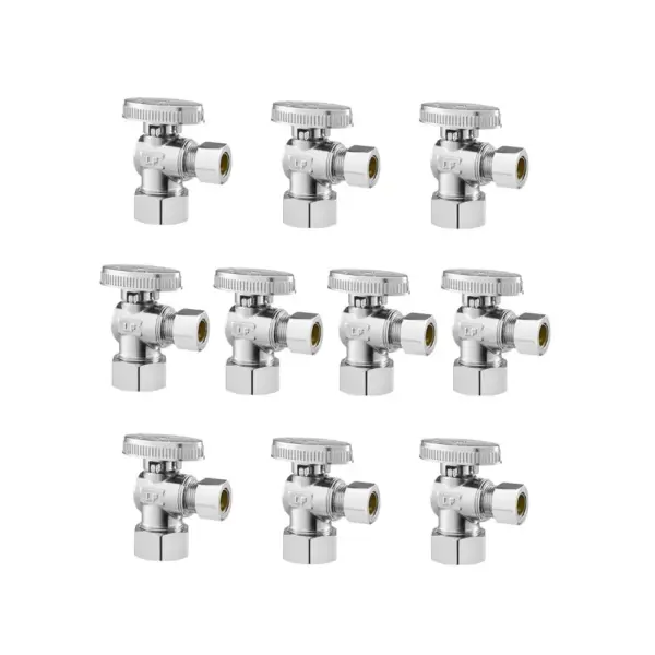 VEVOR 10-Pack Angle Stop Valve 1/2" Nominal (5/8" OD) *3/8"O product image 1