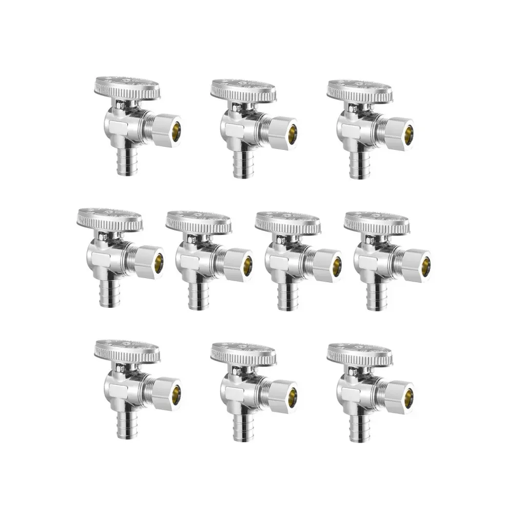 VEVOR 10 Pack Angle Stop Valve 1/2" PEX *3/8"OD product image 1