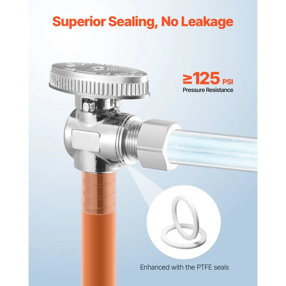 VEVOR 10 Pack Angle Stop Valve 1/2" PEX *3/8"OD product image 3