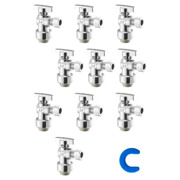 VEVOR 10 Pack Angle Stop Valve 1/2" PTC *3/8"OD product image 1