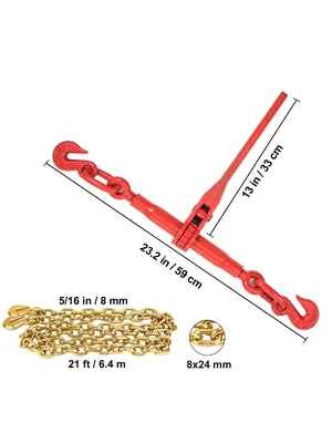 VEVOR Chain Load Binder 4700 lbs 4 Sets 5/16-3/8 inch feature 8
