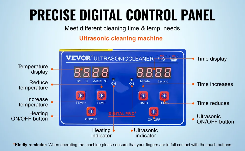 VEVOR Professional Ultrasonic Cleaner 1.3L feature 2