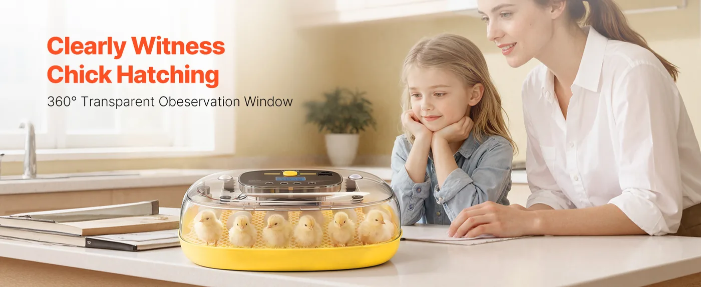 VEVOR 24 Egg Incubator 24 Eggs 360° Clear View