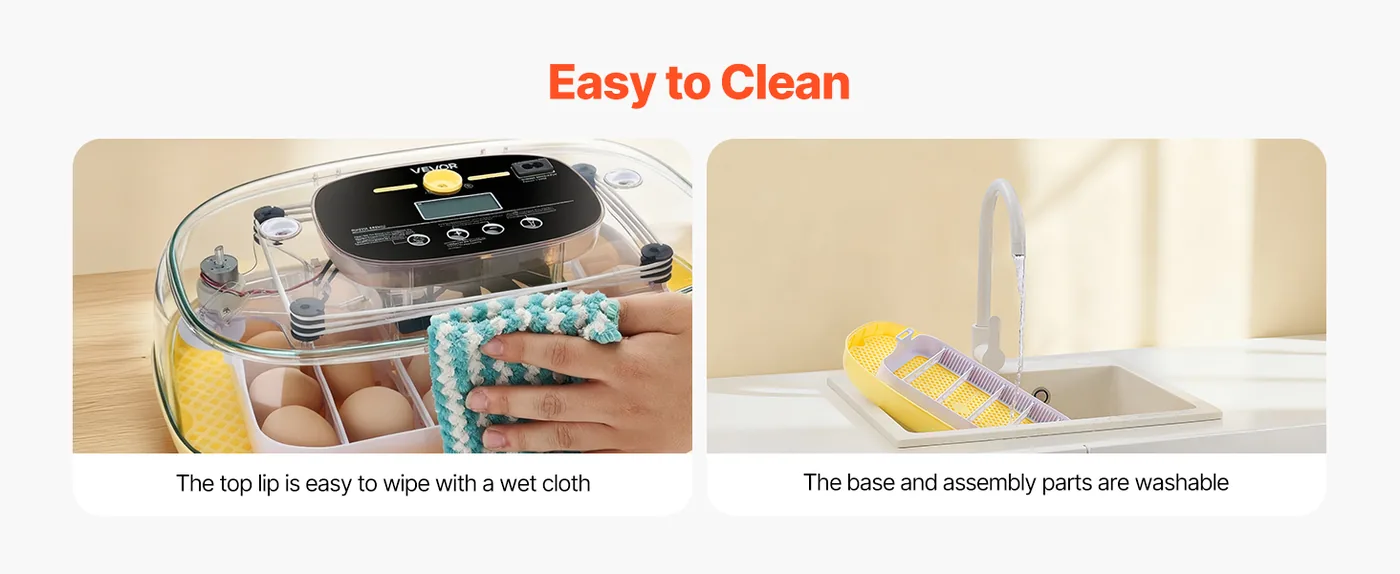 VEVOR 24 Egg Incubator 24 Eggs Effortless Cleaning