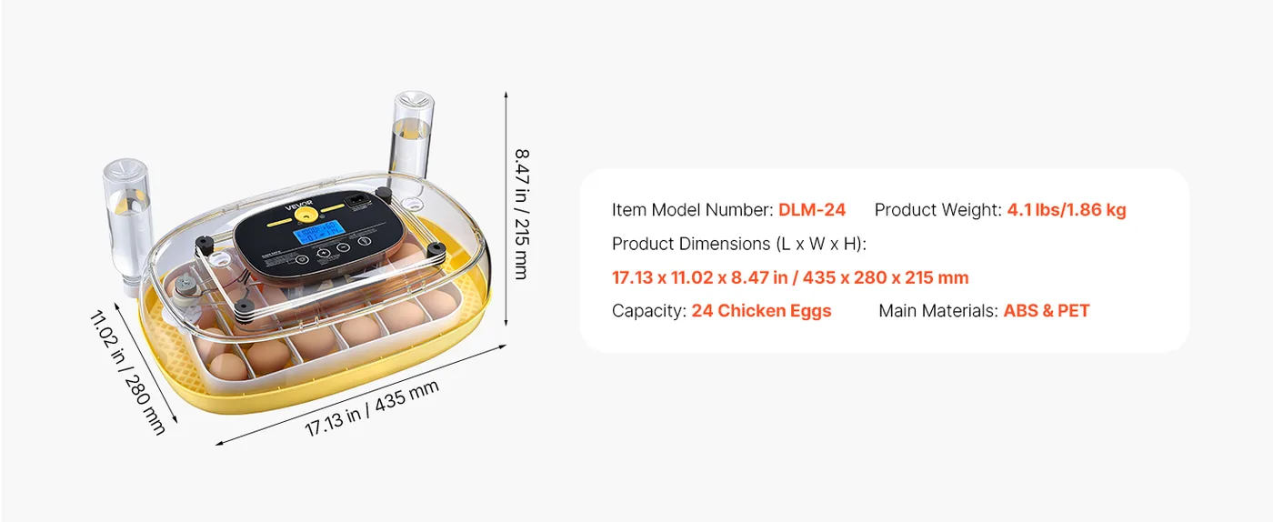 VEVOR 24 Egg Incubator 24 Eggs feature 1