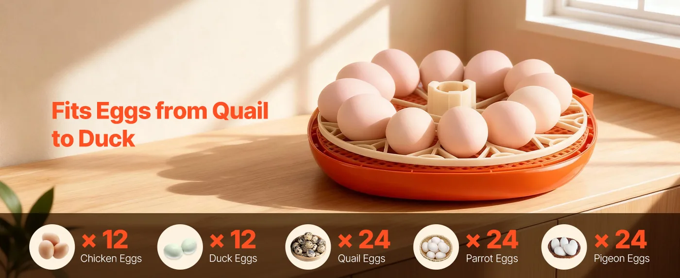 VEVOR 12 Egg Incubator 12 Eggs Fits Different Egg Types