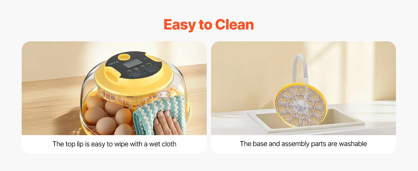 VEVOR 18 Egg Incubator 18 Eggs Effortless Cleaning