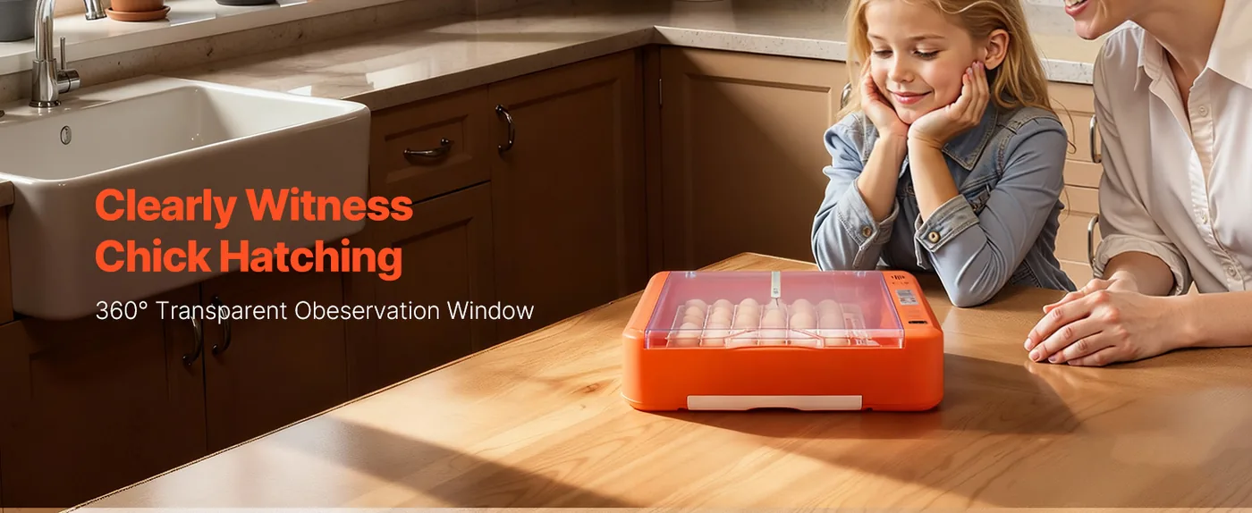 VEVOR 36 Egg Incubator 36 Eggs 360° Clear View