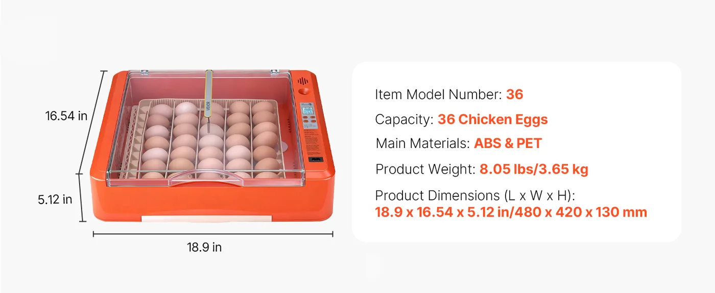 VEVOR 36 Egg Incubator 36 Eggs feature 1