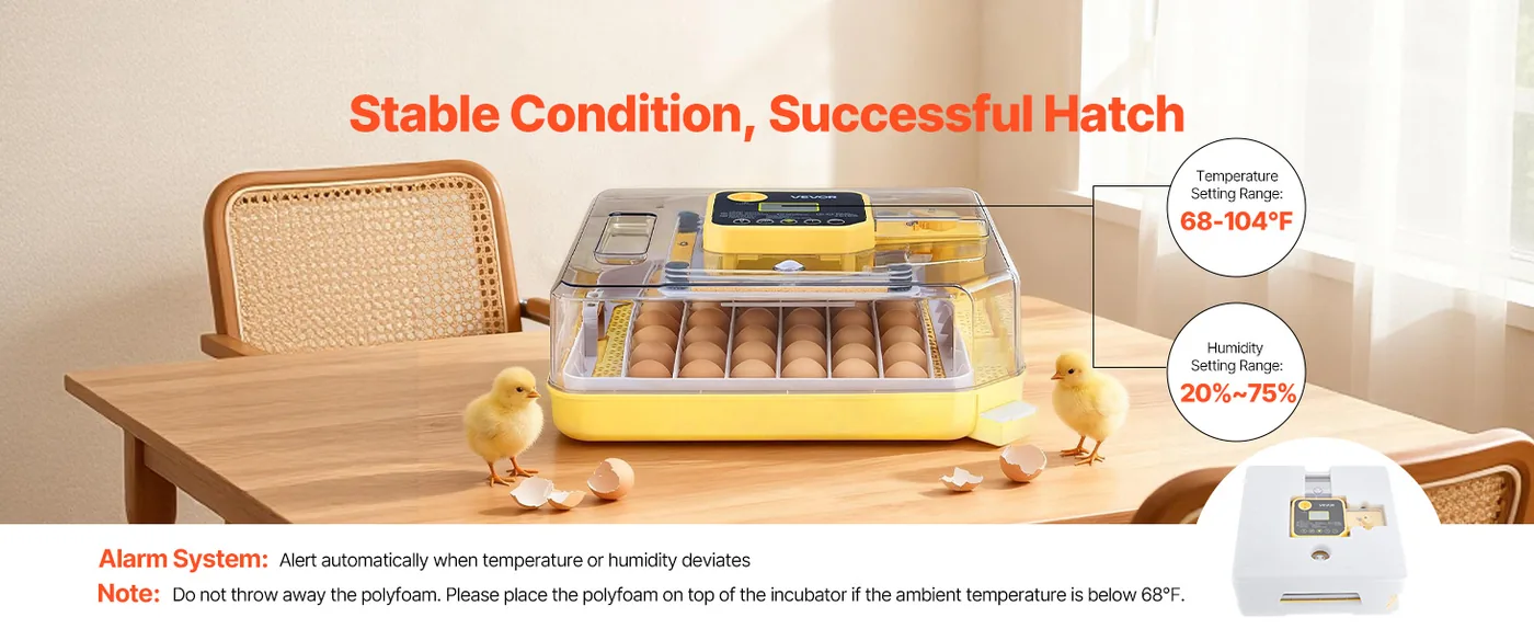 VEVOR 48 Egg Incubator 48 Eggs Mimic Natural Hatching