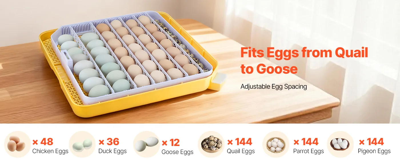 VEVOR 48 Egg Incubator 48 Eggs Fits Different Egg Types