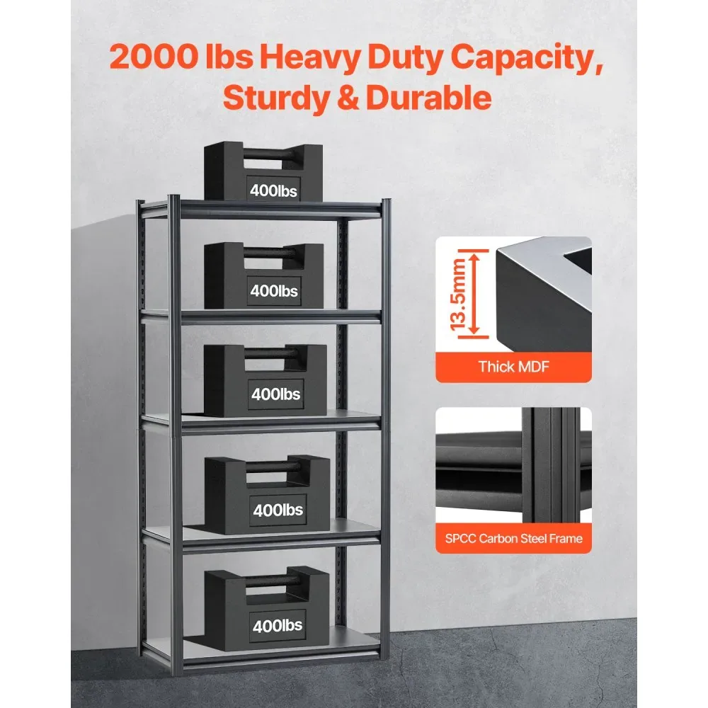 VEVOR Storage Shelves 18x36x72 inch 5-Tier 400 lbs/Shelf product image 2