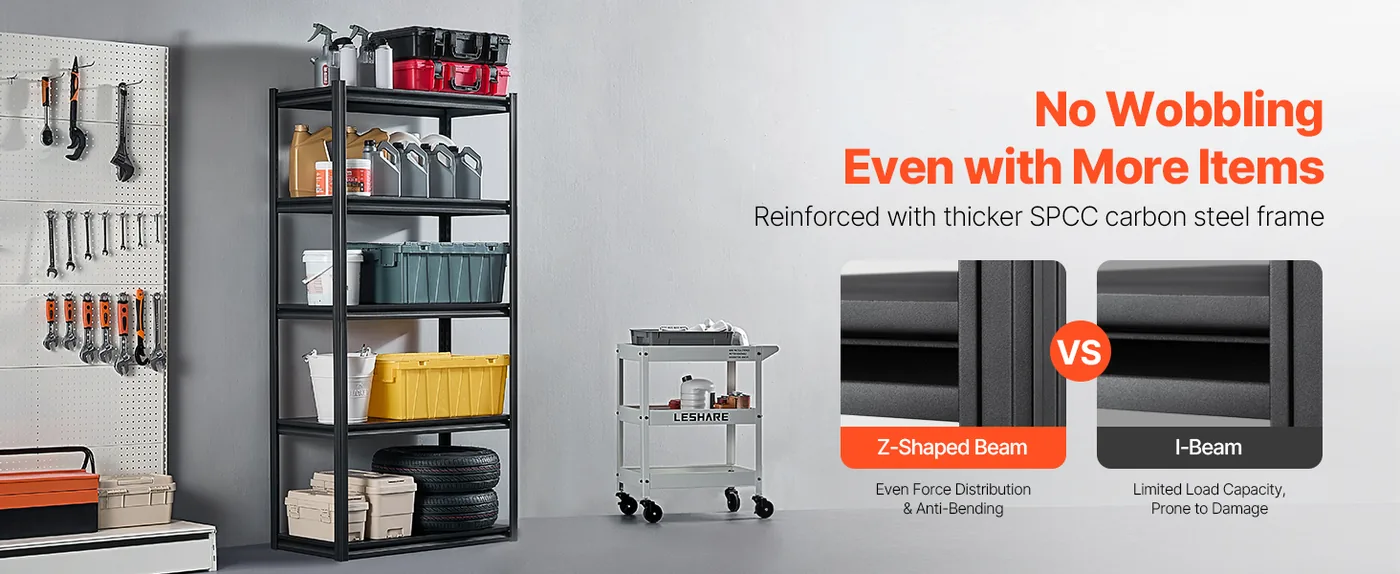 VEVOR Storage Shelves 18x36x72 inch 5-Tier 400 lbs/Shelf overview