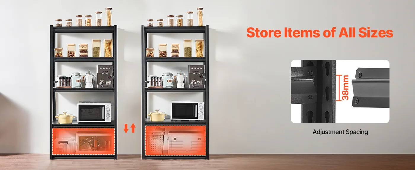 VEVOR Storage Shelves 18x36x72 inch 5-Tier 400 lbs/Shelf Adjustable Shelf Height