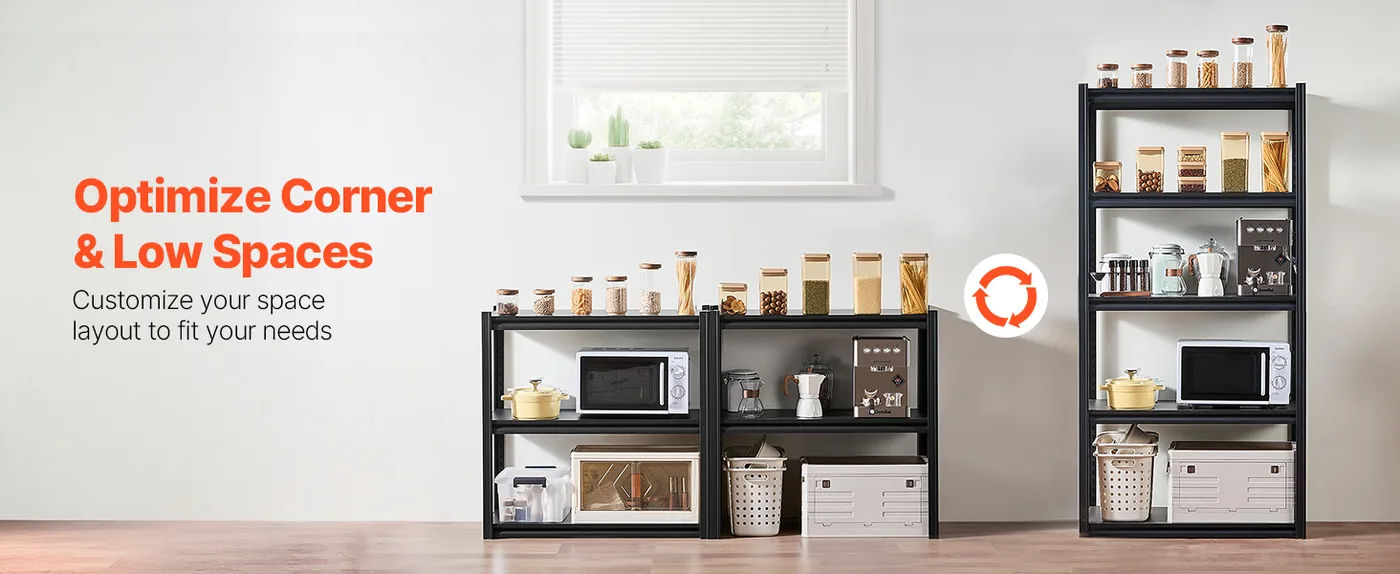 VEVOR Storage Shelves 18x36x72 inch 5-Tier 400 lbs/Shelf Split into Two