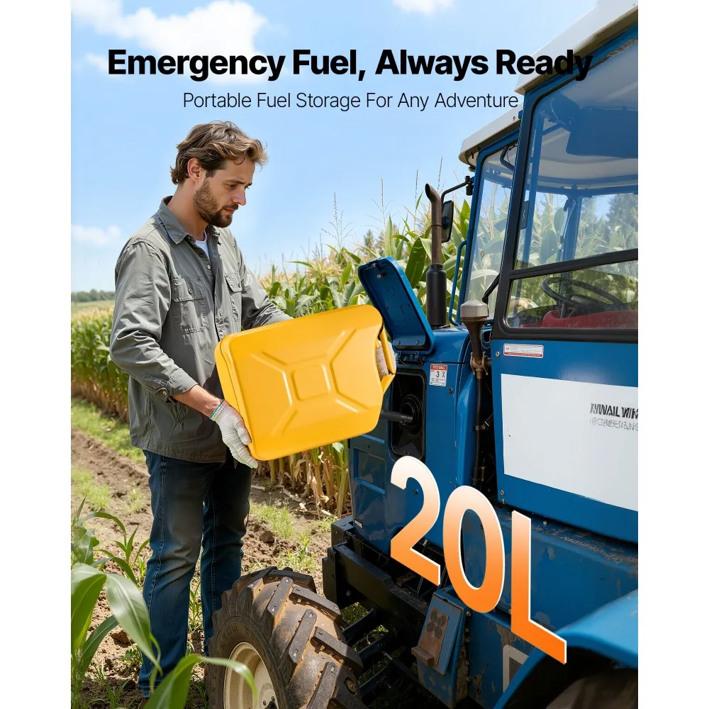 Newly Upgraded Oil-Tight VEVOR Metal Fuel Container Yellow product image 2