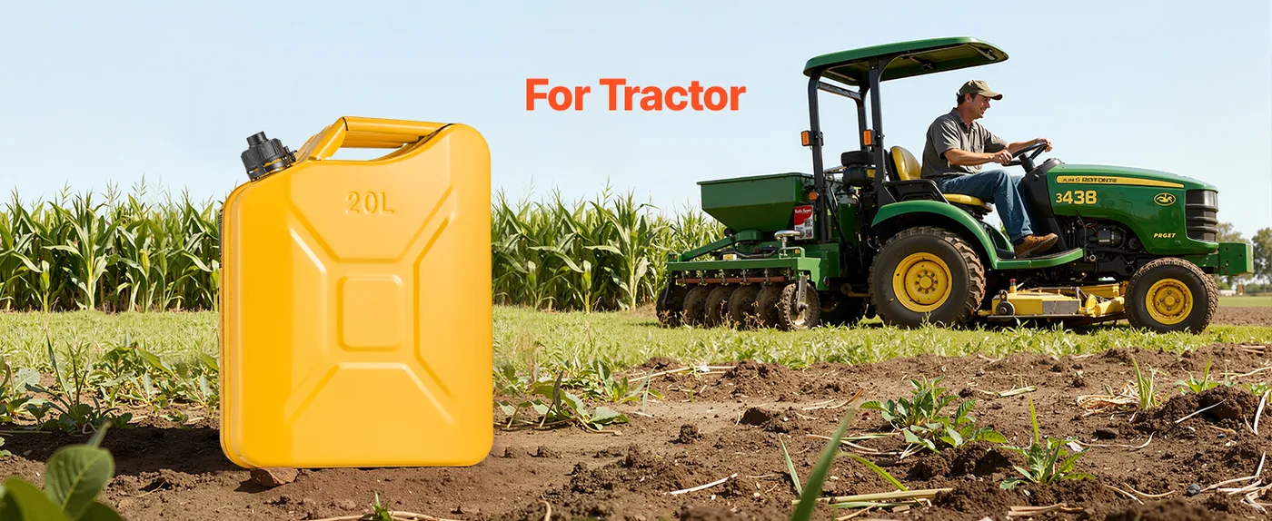 Newly Upgraded Oil-Tight VEVOR Metal Fuel Container Yellow For Tractor