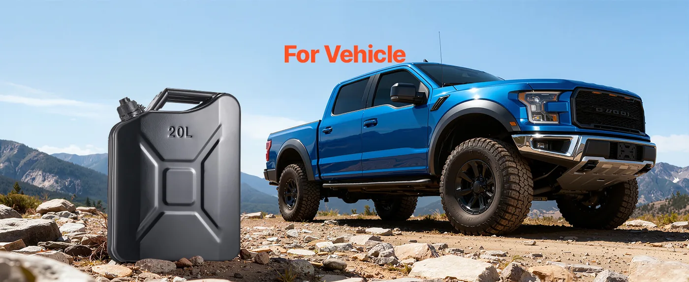 Newly Upgraded Oil-Tight!VEVOR Metal Fuel Container Black For Vehicle