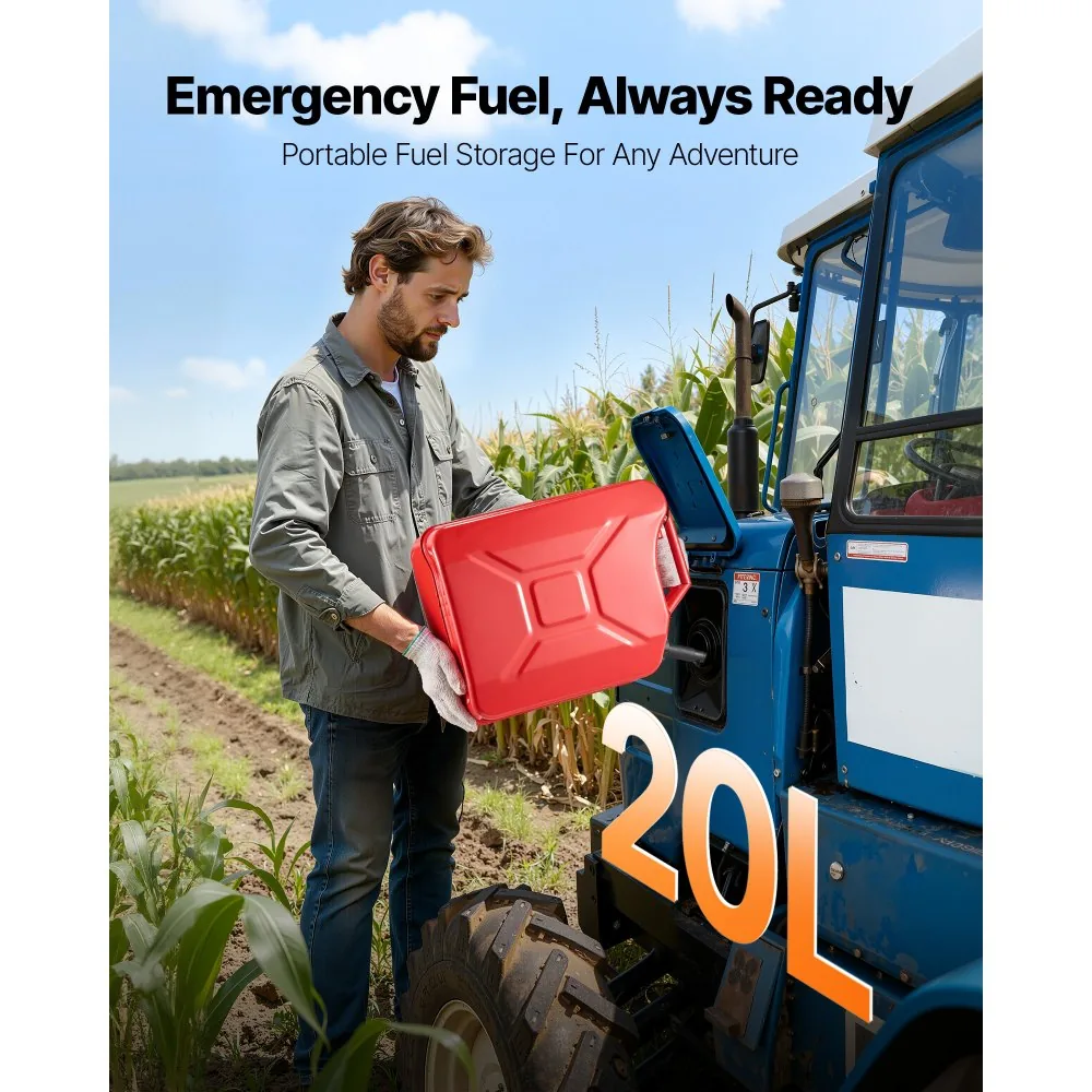 Newly Upgraded Oil-Tight!VEVOR Metal Fuel Container Red product image 2