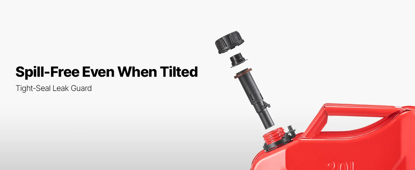 Newly Upgraded Oil-Tight!VEVOR Metal Fuel Container Red Leakproof