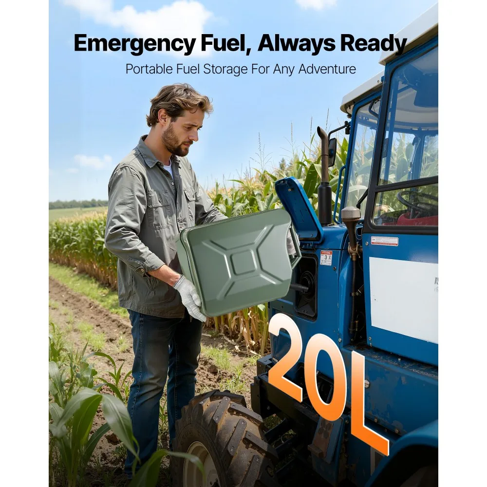 Newly Upgraded Oil-Tight!VEVOR Metal Fuel Container Green product image 2