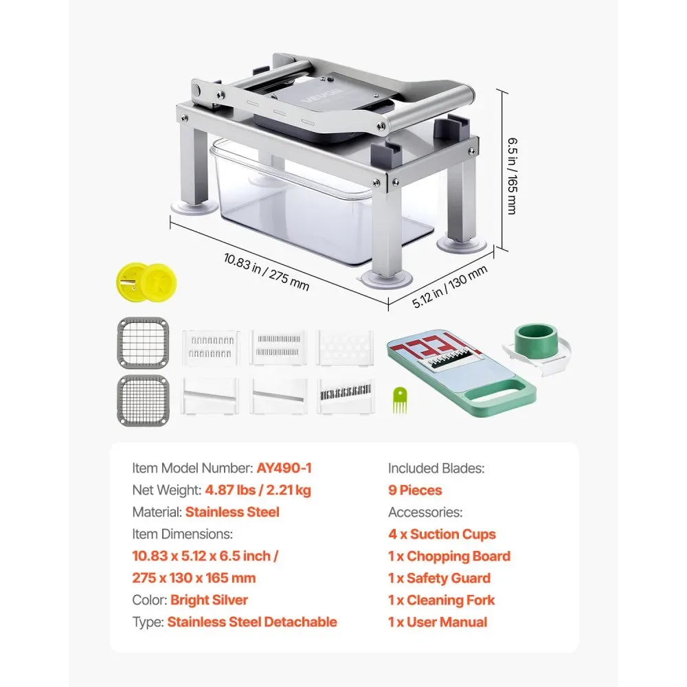 VEVOR Vegetable Chopper Mandoline Slicer 9 product image 7