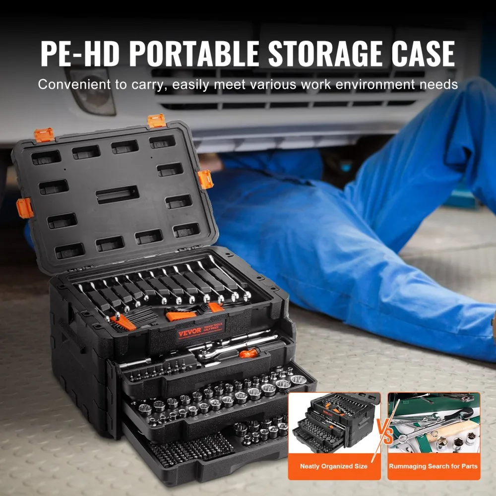VEVOR Mechanics Tool Set and Socket Set 450 Pcs 1/4", 3/8" product image 6