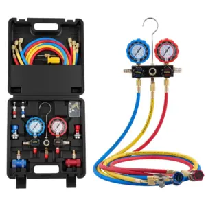 VEVOR 3 way AC manifold gauge set front view