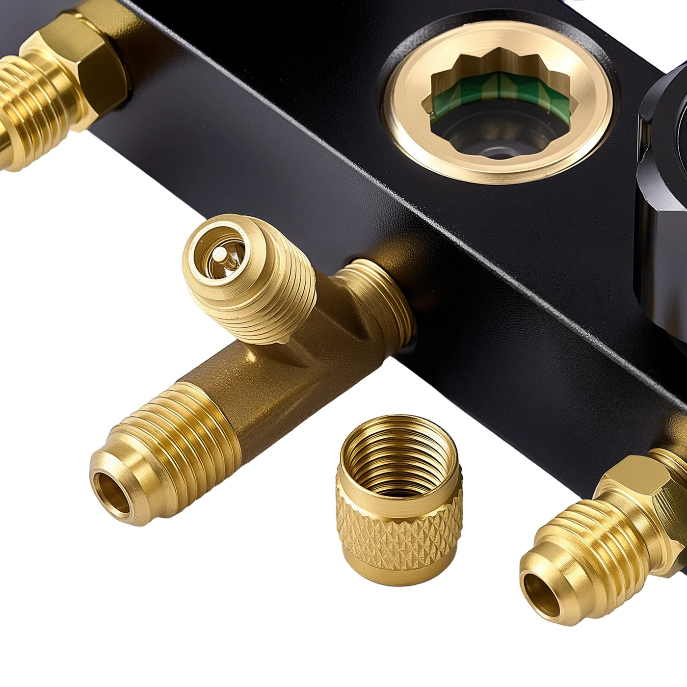 VEVOR 3 Way AC Manifold Gauge Set R134a R404A R1234yf Solid Brass Fitting