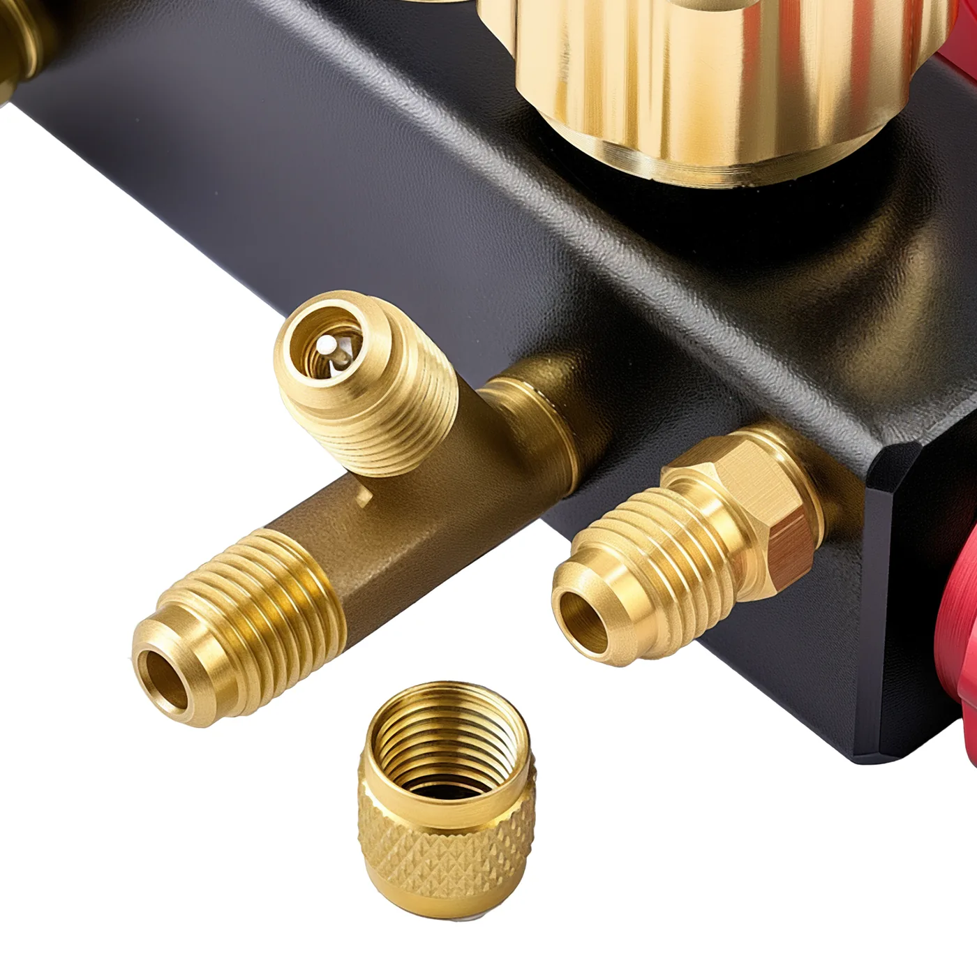 VEVOR 4 Way AC Manifold Gauge Set R134a R404A R1234yf Solid Brass Fitting