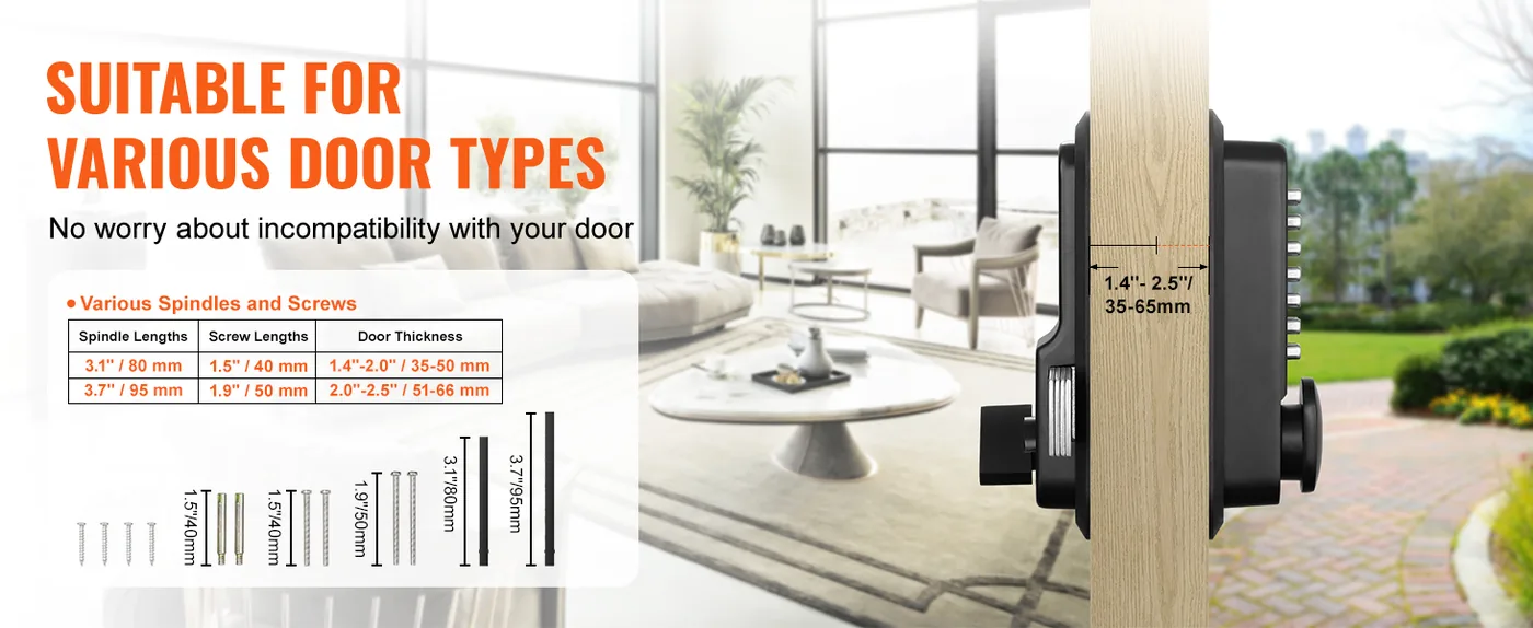 VEVOR Mechanical Keyless Entry Door Lock Black Knob Single-s feature 1