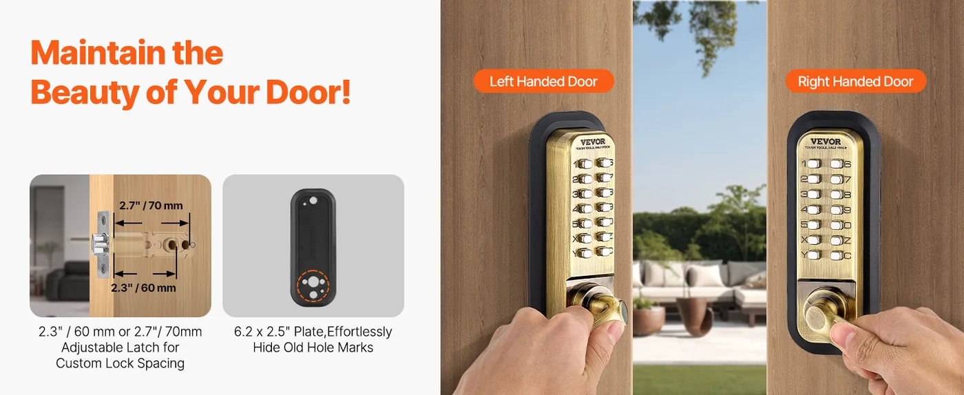 VEVOR Mechanical Keyless Entry Door Lock Oil Rubbed Bronze feature 2